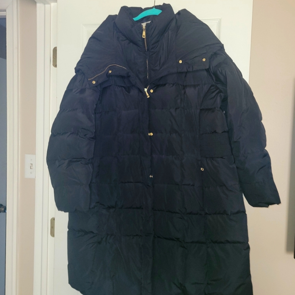 Plus Size Cole Haan Black Puffer Coat with hood